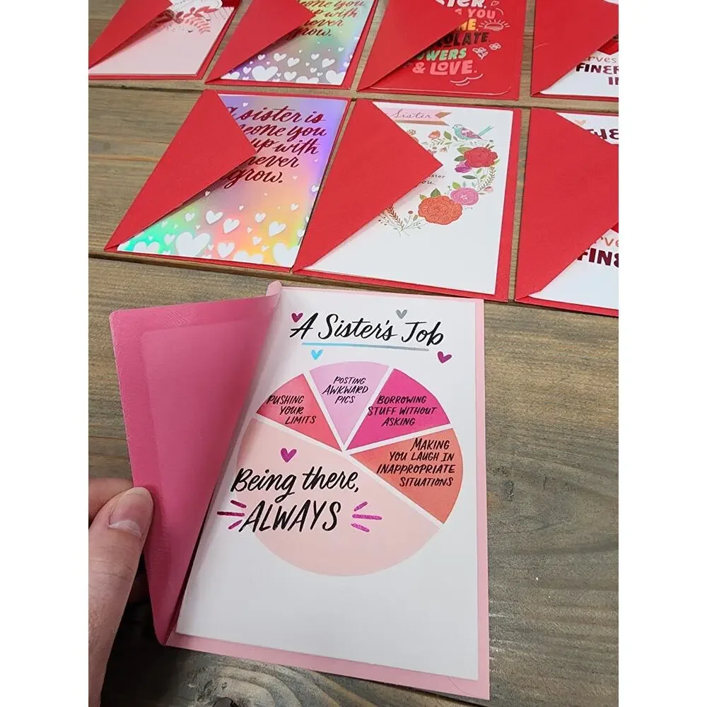 Lot of 14 Hallmark Valentine's day Greeting Cards New Sister Brother